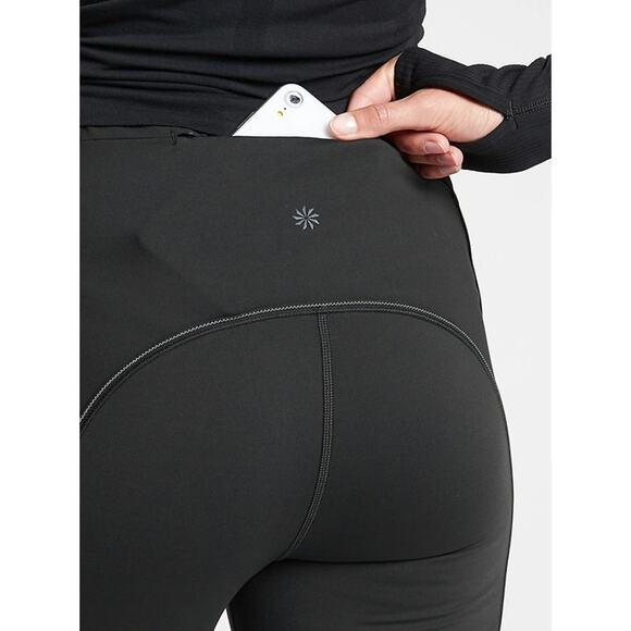 Athleta Cold Front Hybrid DWR Tight in Plush Supersonic in Black Size Small - Picture 3 of 12